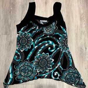 Y2K Claudia Richards Abstract Floral Tunic Top – Size Large